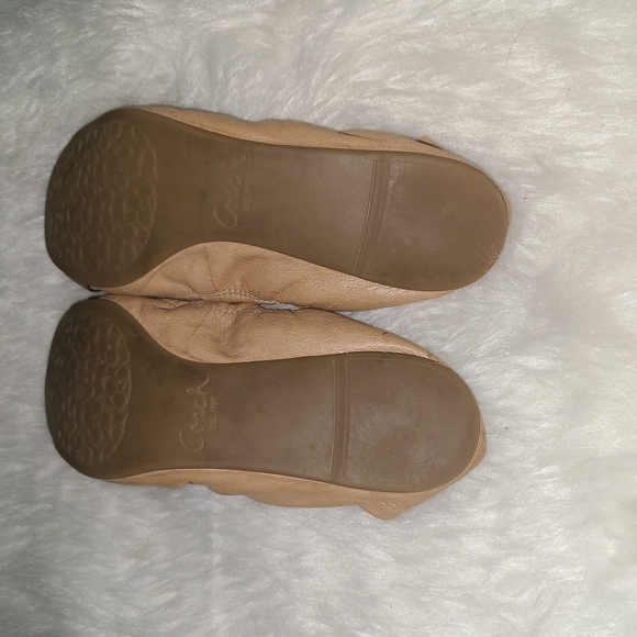 Coach Size 8 B Brown & Tan Leather Ballet Flats - Picture 6 of 7